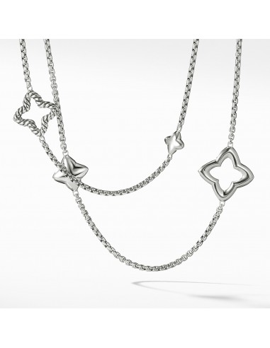 David Yurman Silver Quatrefoil Chain Necklace Comparez et commandez 