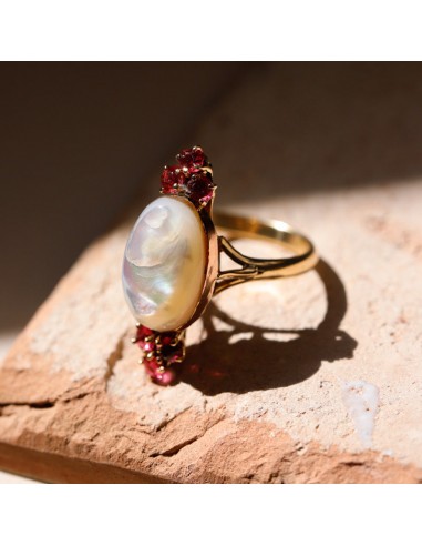 Bague marquise vintage rubis et nacre naturelle 50% de réduction en Octobre 2024