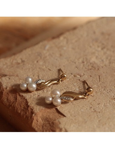 Boucles d’oreilles pendantes anciennes trois perles votre restaurant rapide dans 