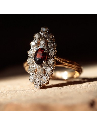 Bague marquise vintage grenat et diamants vous aussi creer 