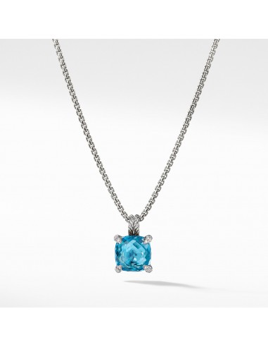 David Yurman Chatelaine Pendant Necklace with Blue Topaz and Diamonds 11mm Découvrez la collection