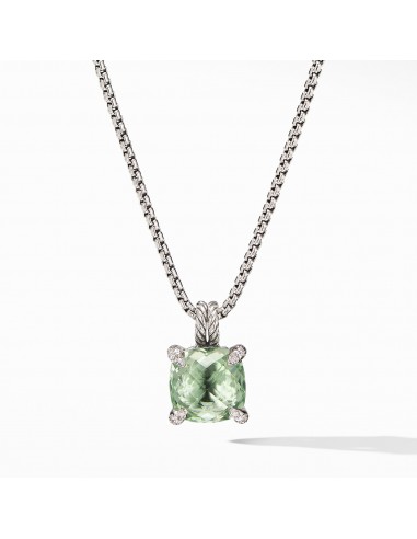 David Yurman Chatelaine Pendant Necklace with Prasiolite and Diamonds 11mm shop