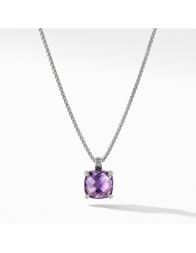 David Yurman Chatelaine Pendant Necklace with Amethyst and Diamonds 14MM Pour