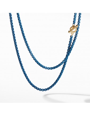 DY Bel Aire Chain Necklace in Navy with 14K Gold Accents Livraison rapide