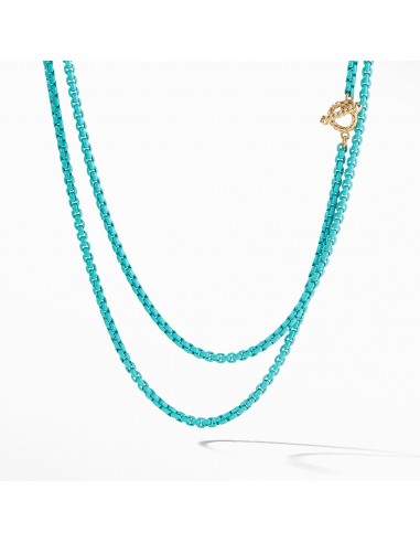 DY Bel Aire Chain Necklace in Turquoise with 14K Gold Accents pas cher chine