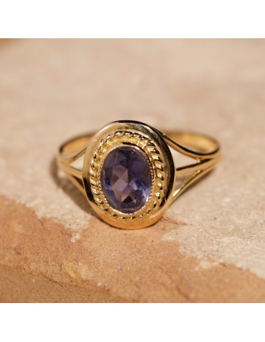 Bague vintage pierre bleue sertie clos online