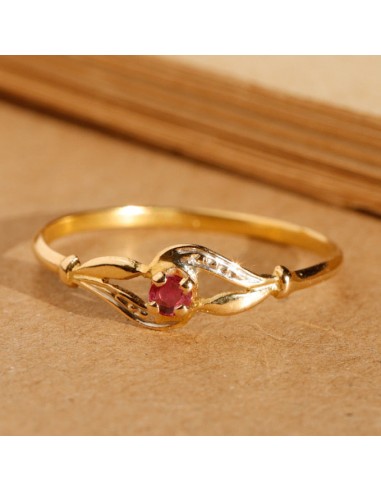 Bague fine solitaire rubis vagues la chaussure