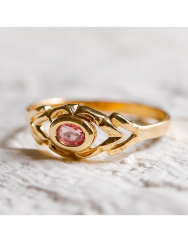 Bague fine rubis rose pâle la livraison gratuite