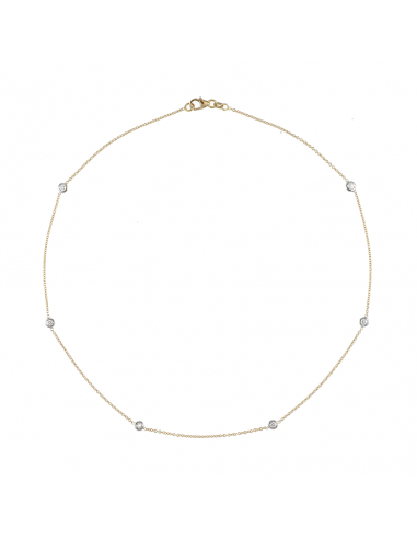 18K Yellow Gold Diamond by the Yard Necklace .30 Carats de pas cher