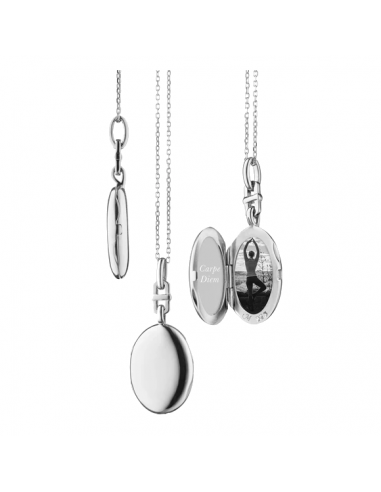 Monica Rich Kosann Sterling Silver Slim "Eve" Oval Locket Paris Déstockage Promo