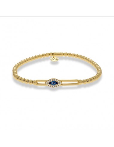 Hulchi Belluni Evil Eye Stretch Beaded Bracelet 18k Yellow Gold Découvrez la collection