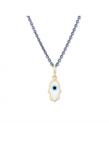 Lika Behar Evil Eye Hamsa Necklace Turquoise Enamel Sterling Silver 24K Gold Les magasins à Paris