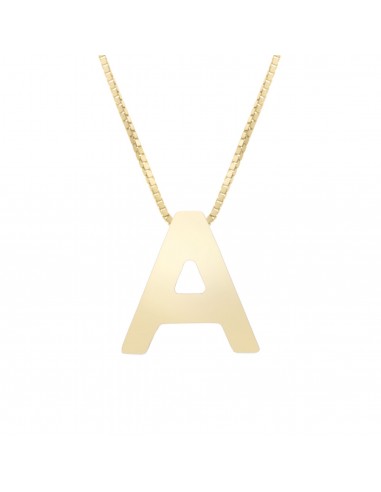 14k Yellow Gold Block Letter Initial Necklace Vous souhaitez 