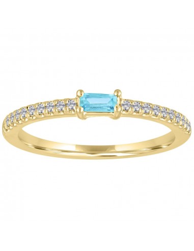 My Story "The Julia" Baguette Aqua Diamond Ring Dans la société mordern