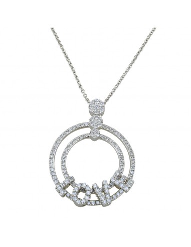 Hulchi Belluni 18K White Gold "Love" Diamond Necklace est présent 