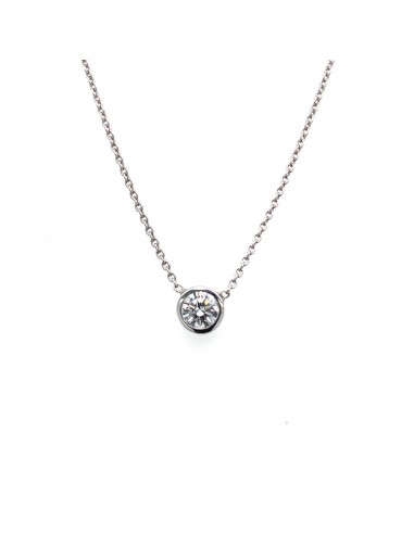 18k White Gold .44Ct Bezel Set Diamond Necklace Découvrez la collection