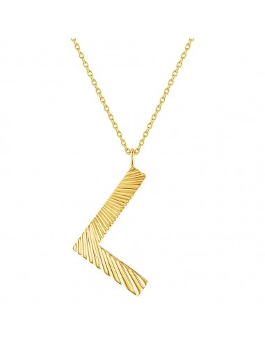 My Story "Celeste" Fluted Mini Initial L Necklace de France