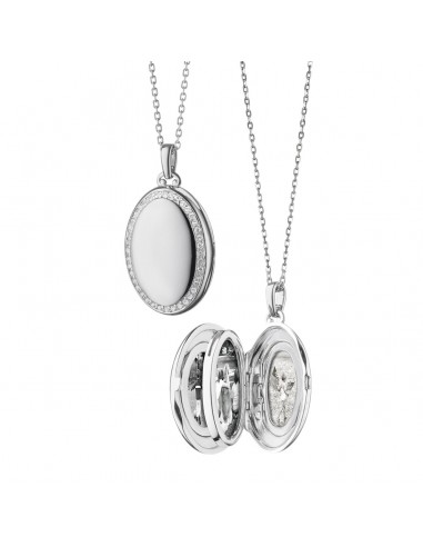 Monica Rich Kosann Mini White Sapphire Border Four-Images Locket En savoir plus