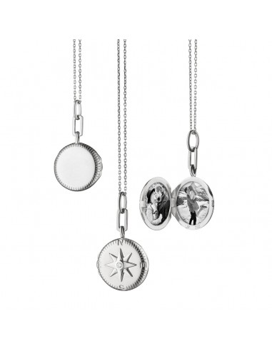 Monica Rich Kosann Adventure Global Compass Travel White Sapphire Locket À commander