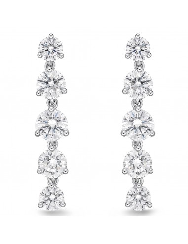 Memoire 18k White Gold 5 Diamond Lena Drop Earrings Profitez des Offres !