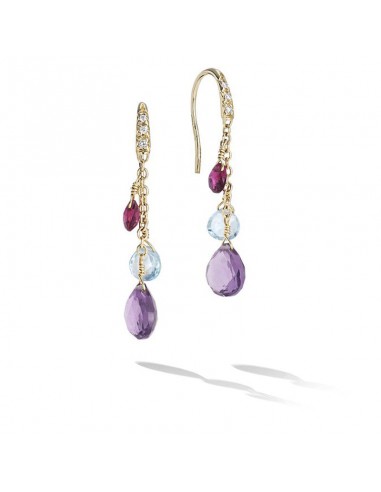 Marco Bicego 18k Yellow Gold Mixed Gemstones Paradise Diamond Drop Earrings Les êtres humains sont 