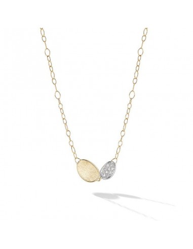 Marco Bicego Lunaria 18K Yellow Gold and Diamond Petite Double Leaf Necklace acheter en ligne