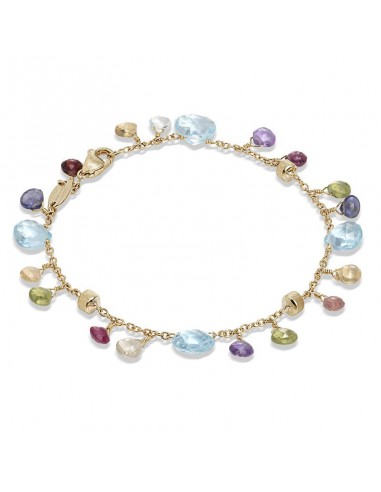 Marco Bicego Paradise 18K Yellow Gold Mixed Gemstone Single Strand Bracelet brillant des détails fins