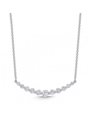 Memoire 18k White Gold Smile Diamond Necklace Economisez 