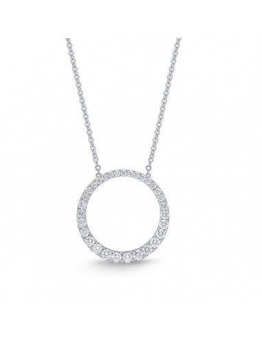 Memoire 18k White Gold Graduated Diamond Circle Necklace Voir les baskets