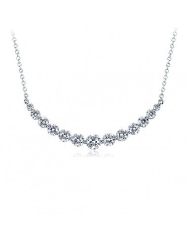 Memoire 18k White Gold Smile Curved Diamond Necklace Comment ça marche