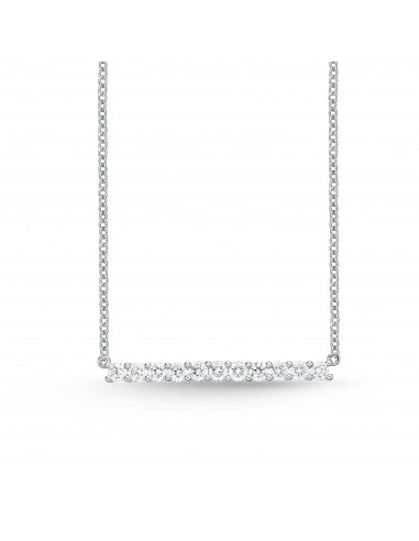 Memoire 18k White Gold Prong-Set Diamond Bar Necklace Les magasins à Paris et en Île-de-France