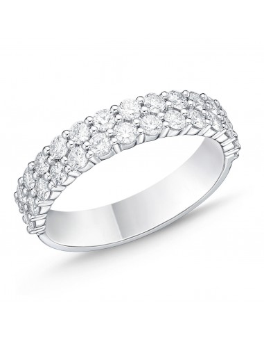 Memoire 18k White Gold 2-Row Paramount Halfway Diamond Band de France