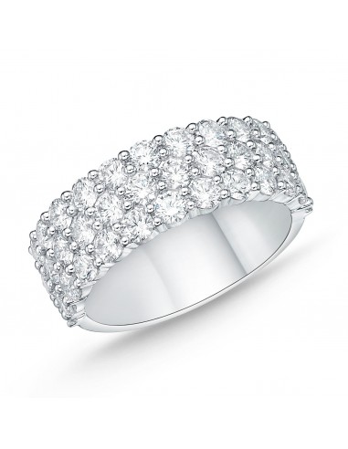 Memoire 18k White Gold 3-Row Paramount Halfway Diamond Band 50-70% off 