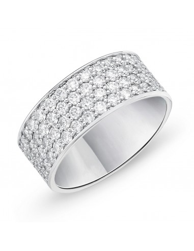 Memoire 18K White Gold Four-Row Halfway Pave Silk Diamond Band Comparez plus de prix