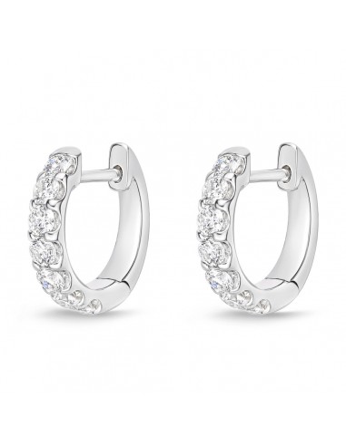 Memoire 18k White Gold 12MM Odessa Diamond Hoop Earrings en ligne des produits 