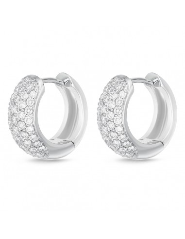 Memoire 18k White Gold 13MM Pave Diamond Huggie Hoop Earrings ouvre sa boutique