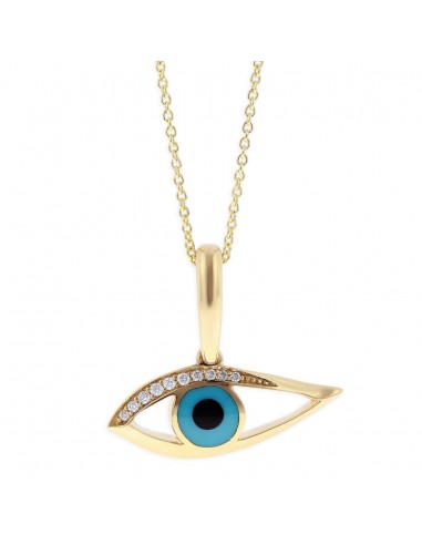 Kabana Kalo Mati 14k Yellow Gold Evil Eye Diamond Pendant GPCF499OXT no chain Comparez plus de prix