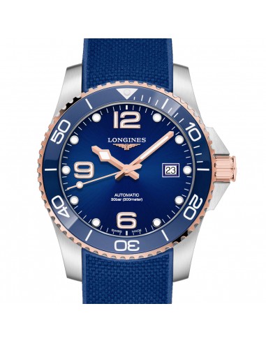 Longines Hydroconquest 41MM Automatic Blue Ceramic Rose Gold Watch L37813989 Par le système avancé 