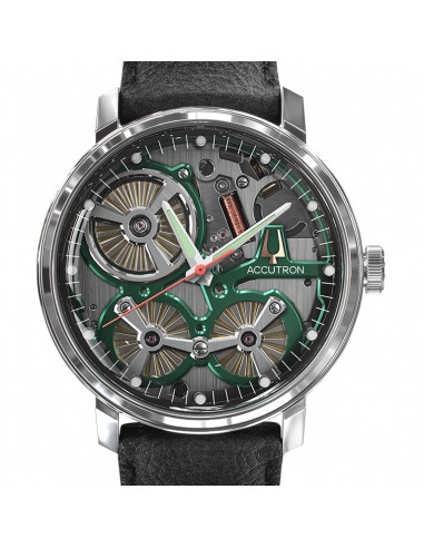 Accutron Spaceview 2020 ElectroStatic Silver Green Dial Watch 2ES6A001 paiement sécurisé