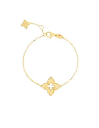 Roberto Coin 18k Yellow Gold Petite Venetian Princess Single Flower Station Bracelet plus qu'un jeu 