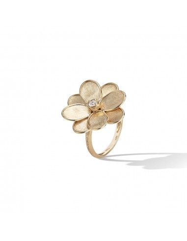 Marco Bicego 18k Gold Petali Small Flower Ring with a Diamond AB605 B Y français