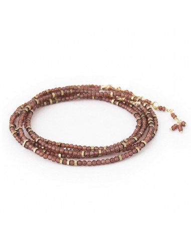 Anne Sportun Confetti Red Garnet Wrap Bracelet Necklace 34In B098G-CON-RD.GARNET Pour