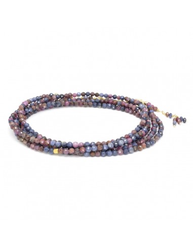 Anne Sportun Pink and Blue Sapphire Bead Wrap Bracelet Necklace 34 Inches B098G-PK/BL meilleur choix