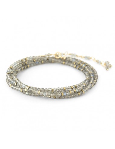 Anne Sportun Confetti Labradorite Beaded Wrap Bracelet & Necklace 34" B098G-CON.LAB ouvre sa boutique