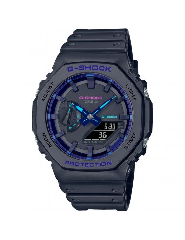 Casio G-Shock Black Carbon CasiOak Virtual World Blue Violet GA2100VB-1A Véritable concentré