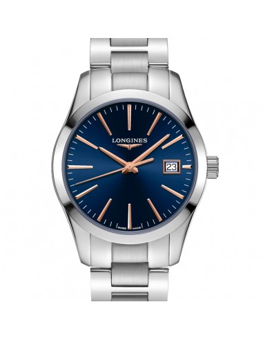 Longines Conquest Classic 34MM Quartz Blue Dial Rose Markers Watch L23864926 plus qu'un jeu 