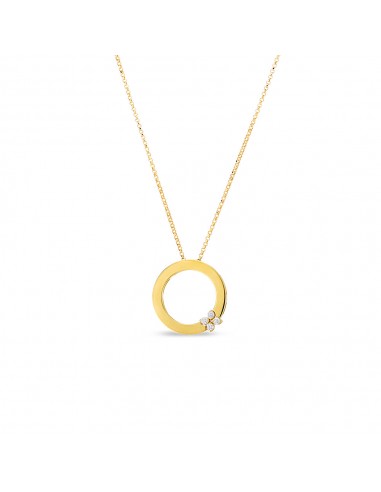 Roberto Coin 18k Yellow Gold Love in Verona Circle of Life Diamond Necklace 8883002AYCHX pas cher 