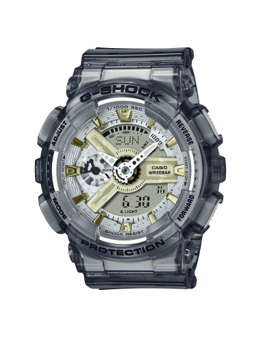 Casio G-Shock GMAS110GS-8A Grey Skeleton Gold Clear Womens Watch hantent personnes