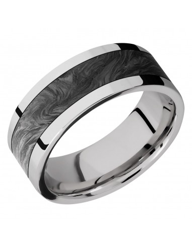 Lashbrook 8MM Cobalt Chrome Wedding Band with Forged Carbon Fiber des créatures d'habitude