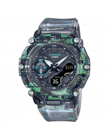 CASIO G-Shock GA2200NN-1A Digital Glitch Effect Clear Jelly Watch Limited livraison gratuite